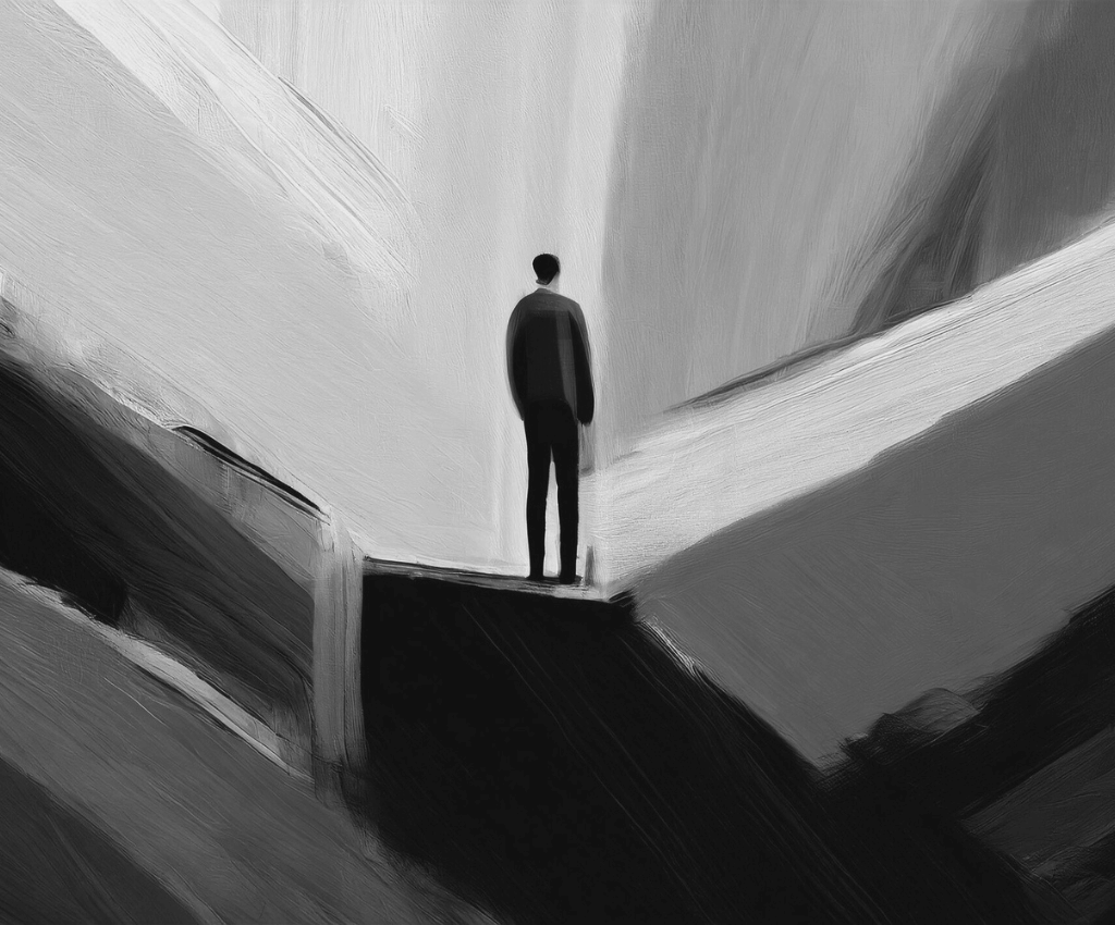 Silhouette at crossroads